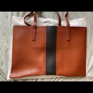Vince Camuto vegan leather brown tote